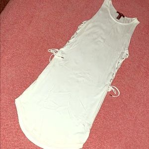 White Ribbed Mini Dress